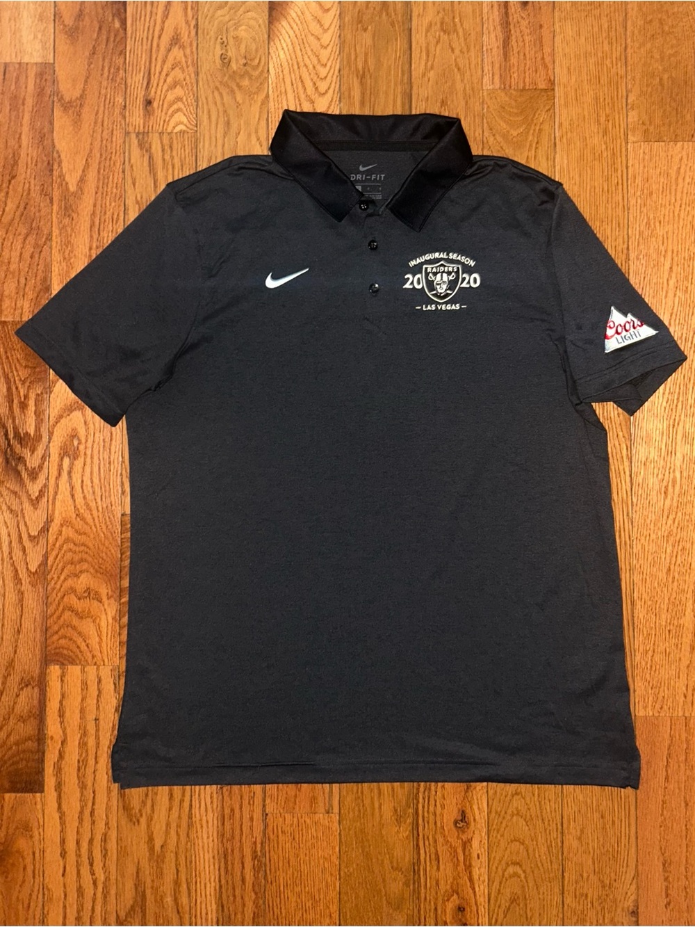 Las Vegas Raiders 2020 Inaugural Season Coors Light Nike Polo Shirt Size Large